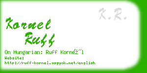 kornel ruff business card